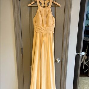 Elegant Halter Neck Yellow Dress